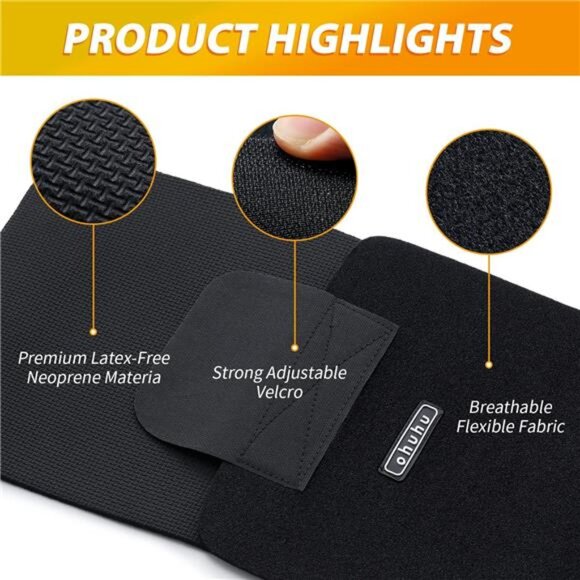 Waist Trimmer, Adjustable Neoprene Ab Trainer Belt for Back Support, Sweat Band - Picture 2 of 8